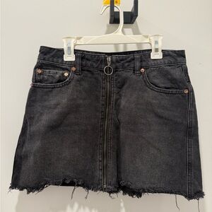 Free People Charcoal Frayed Mini Skirt
